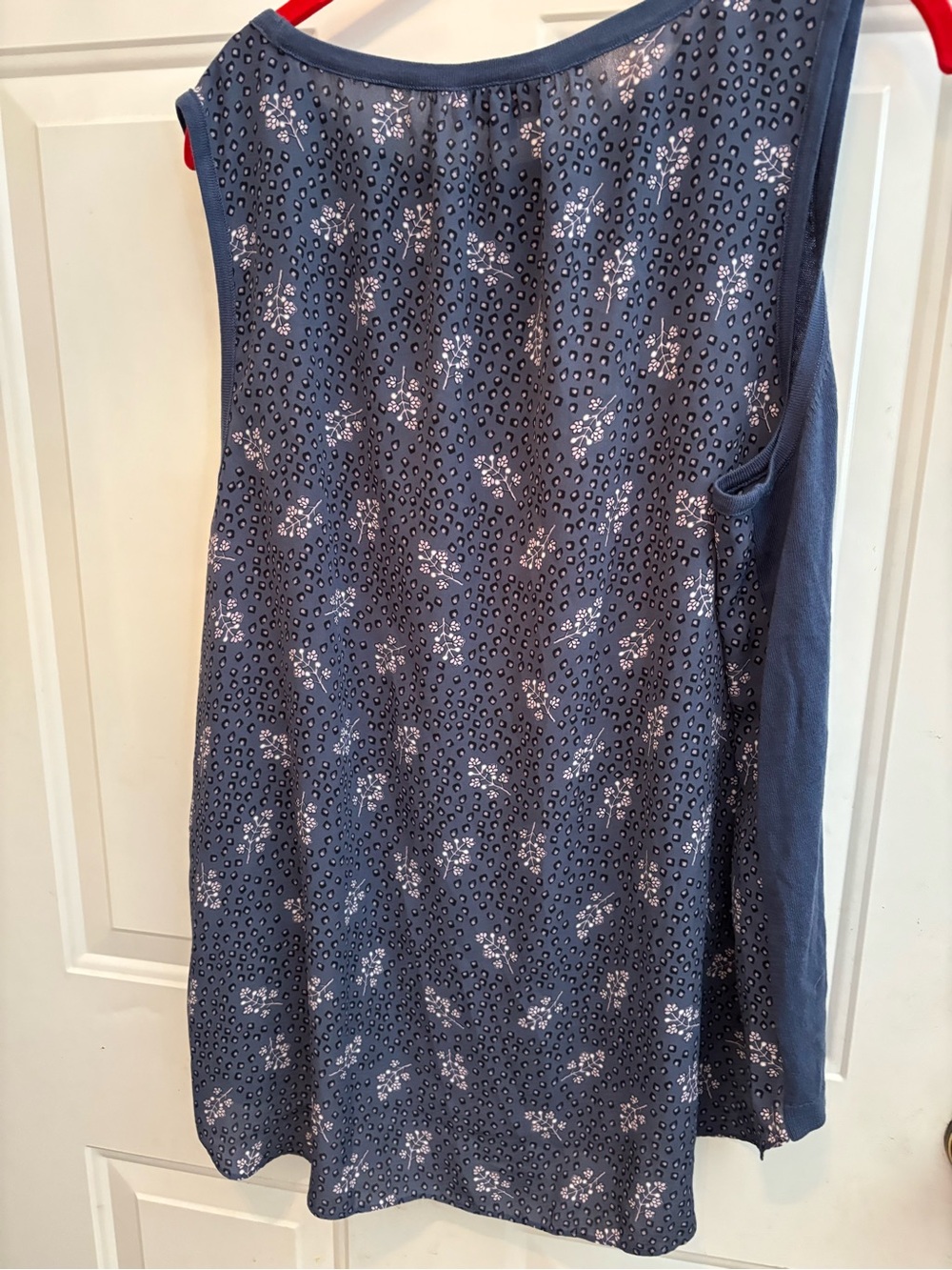 LOFT Blue Layered Eyelet Hem Tank Top - Picture 3 of 4